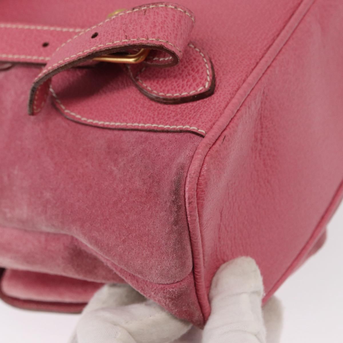 GUCCI Bamboo Backpack Suede Pink Gold 003 2058 0016 Auth 153813