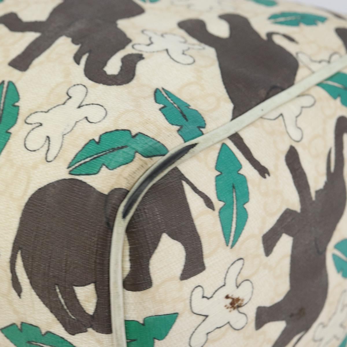 GUCCI GG Supreme Hand Bag PVC White gold 189895 Auth 153815