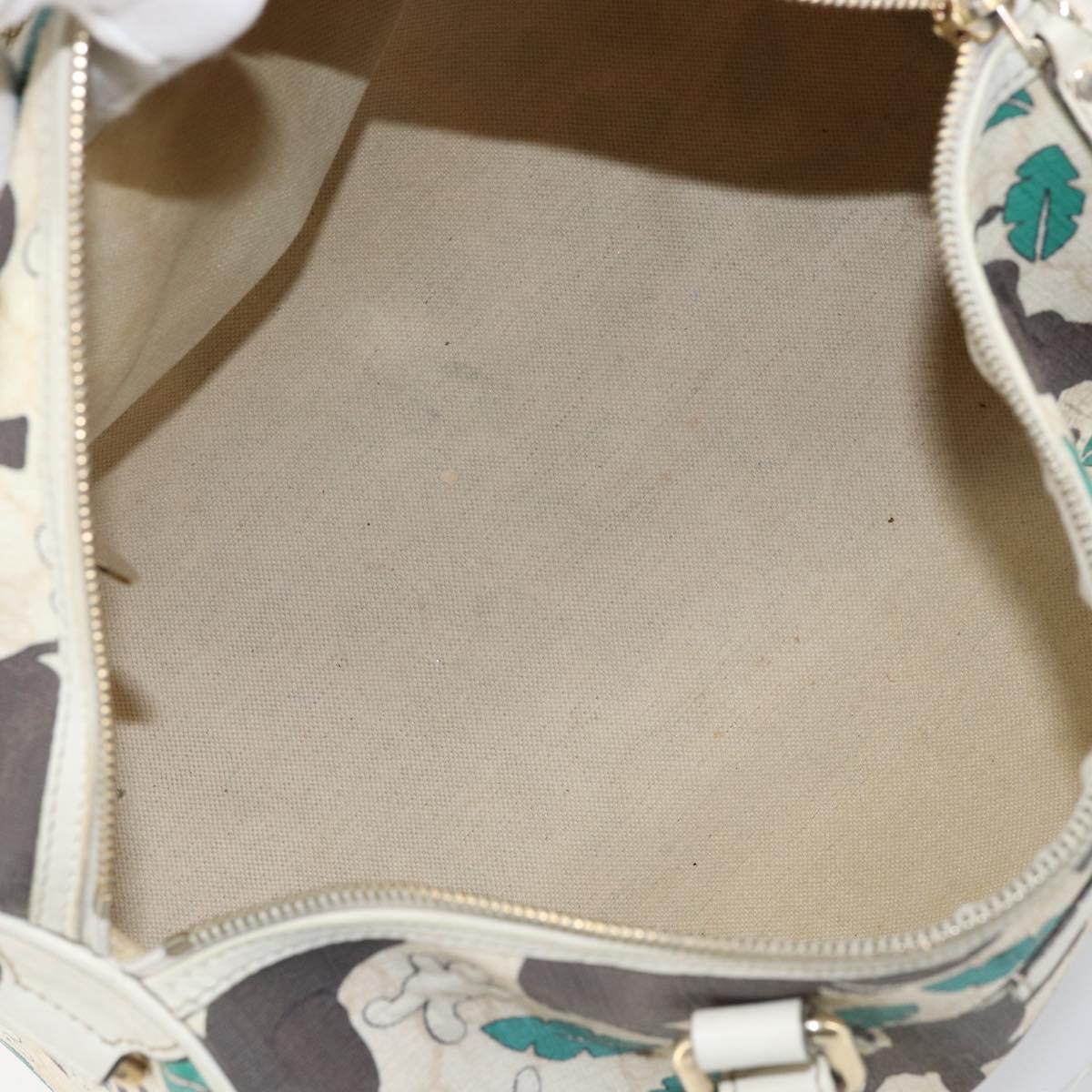 GUCCI GG Supreme Hand Bag PVC White gold 189895 Auth 153815