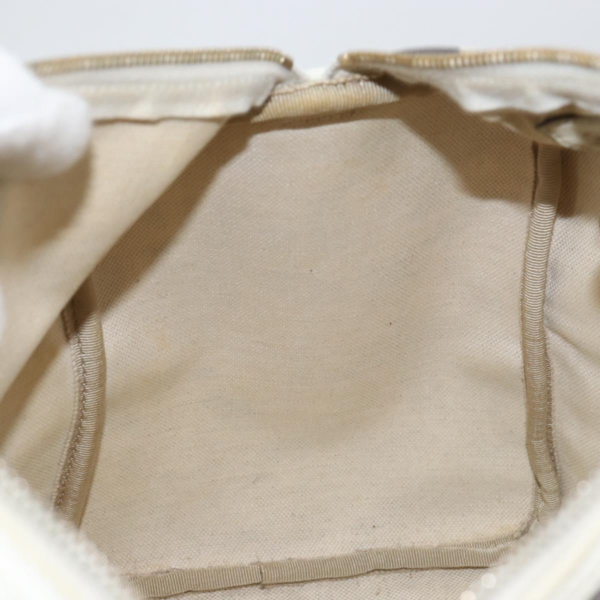 GUCCI GG Supreme Hand Bag PVC White gold 189895 Auth 153815