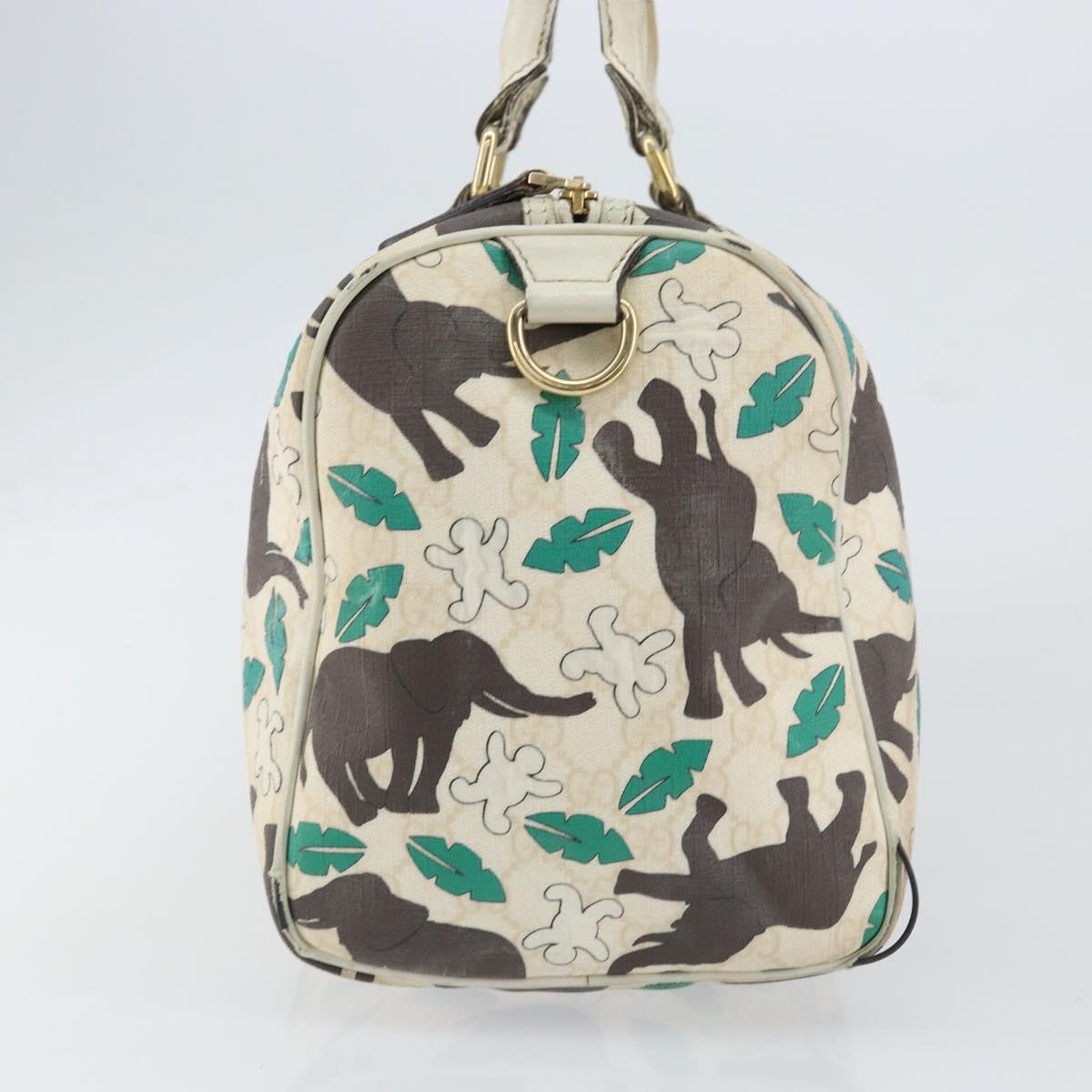 GUCCI GG Supreme Hand Bag PVC White gold 189895 Auth 153815