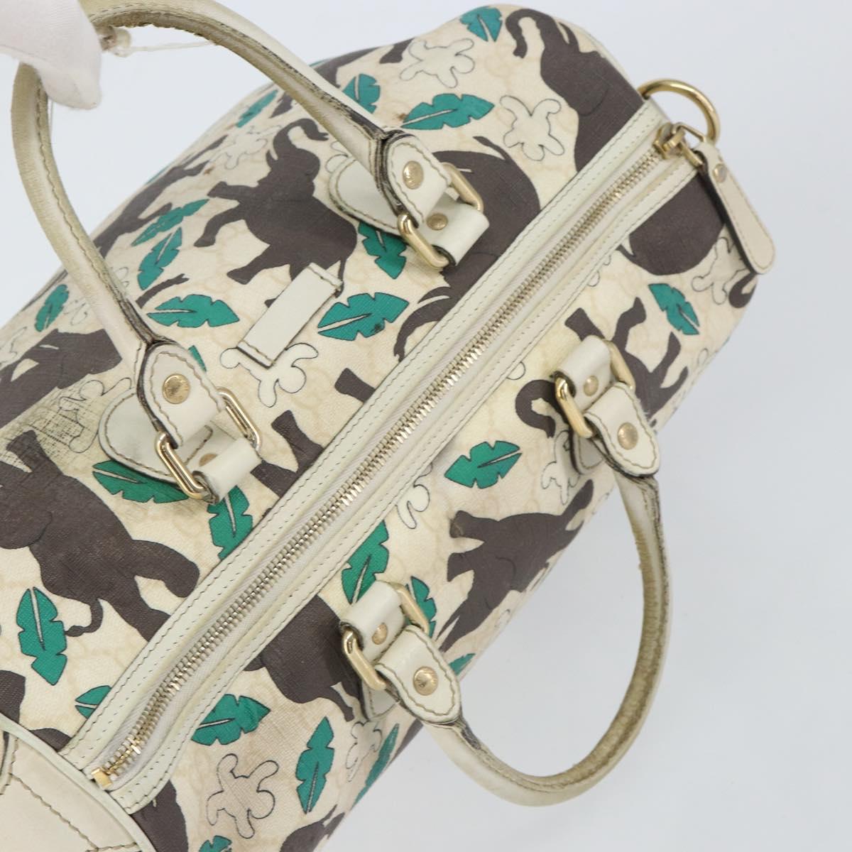 GUCCI GG Supreme Hand Bag PVC White gold 189895 Auth 153815