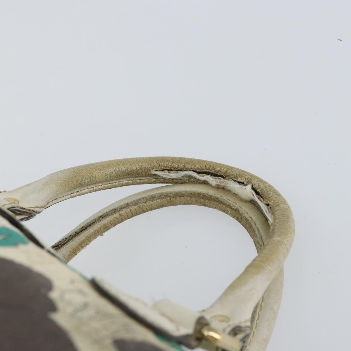 GUCCI GG Supreme Hand Bag PVC White gold 189895 Auth 153815