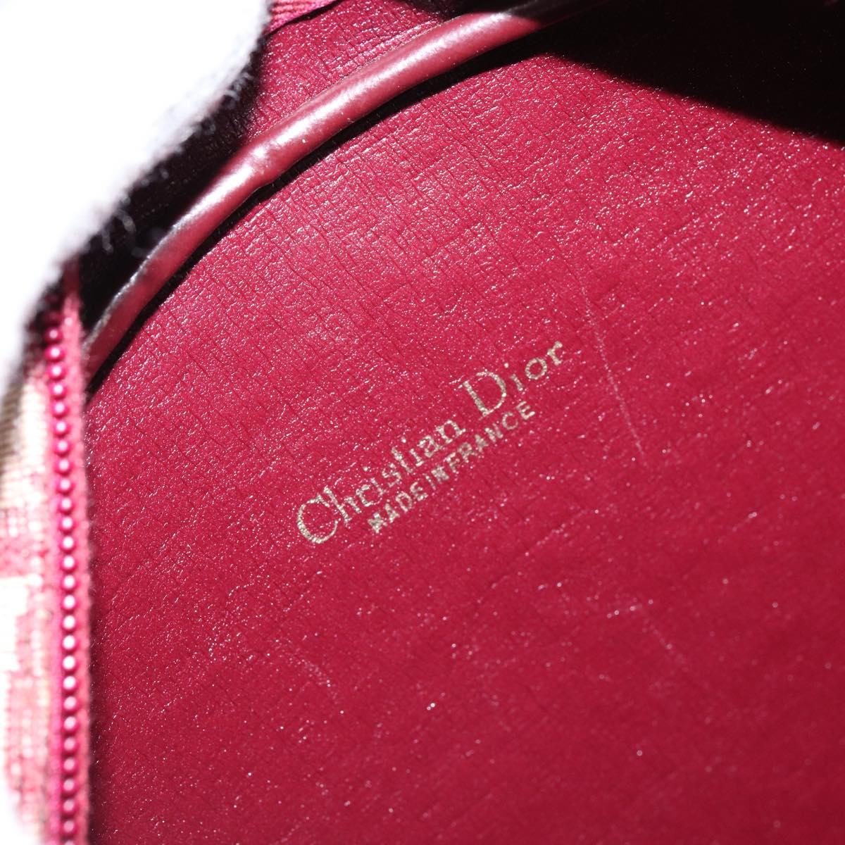 Christian Dior Trotter Canvas Shoulder Bag Red Gold Auth 153816