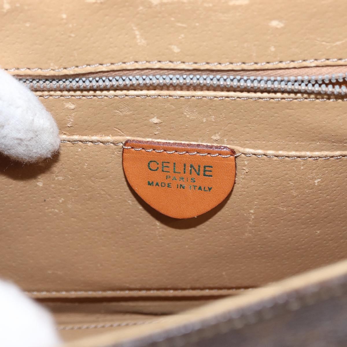 CELINE Macadam Canvas Hand Bag PVC Leather 2way Brown Gold Auth 153821