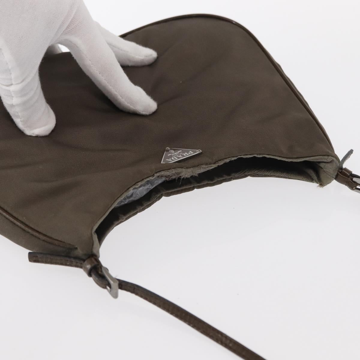 PRADA Shoulder Bag Nylon Brown Auth 153825