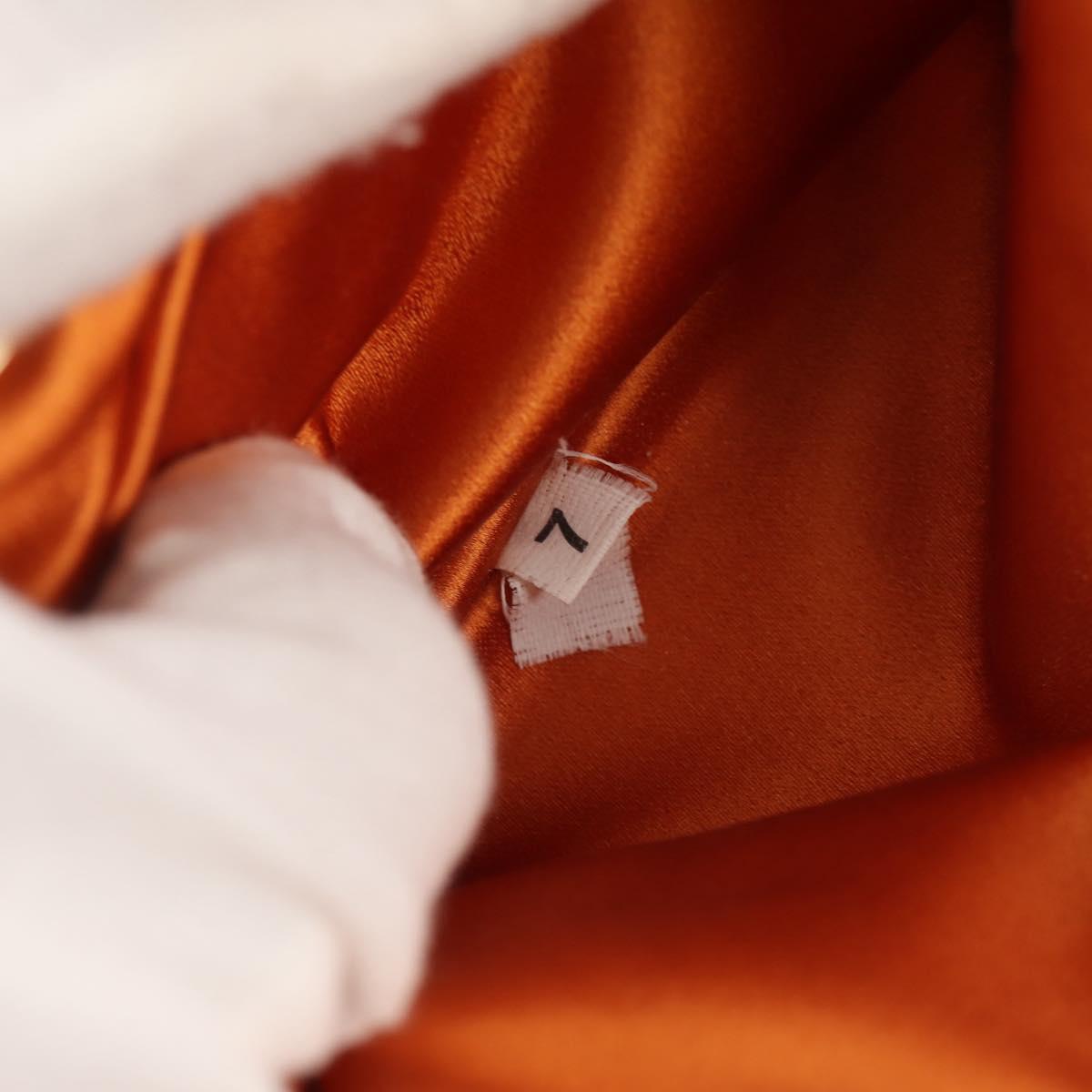 PRADA Chain Shoulder Bag Nylon Orange Gold Auth 153828V