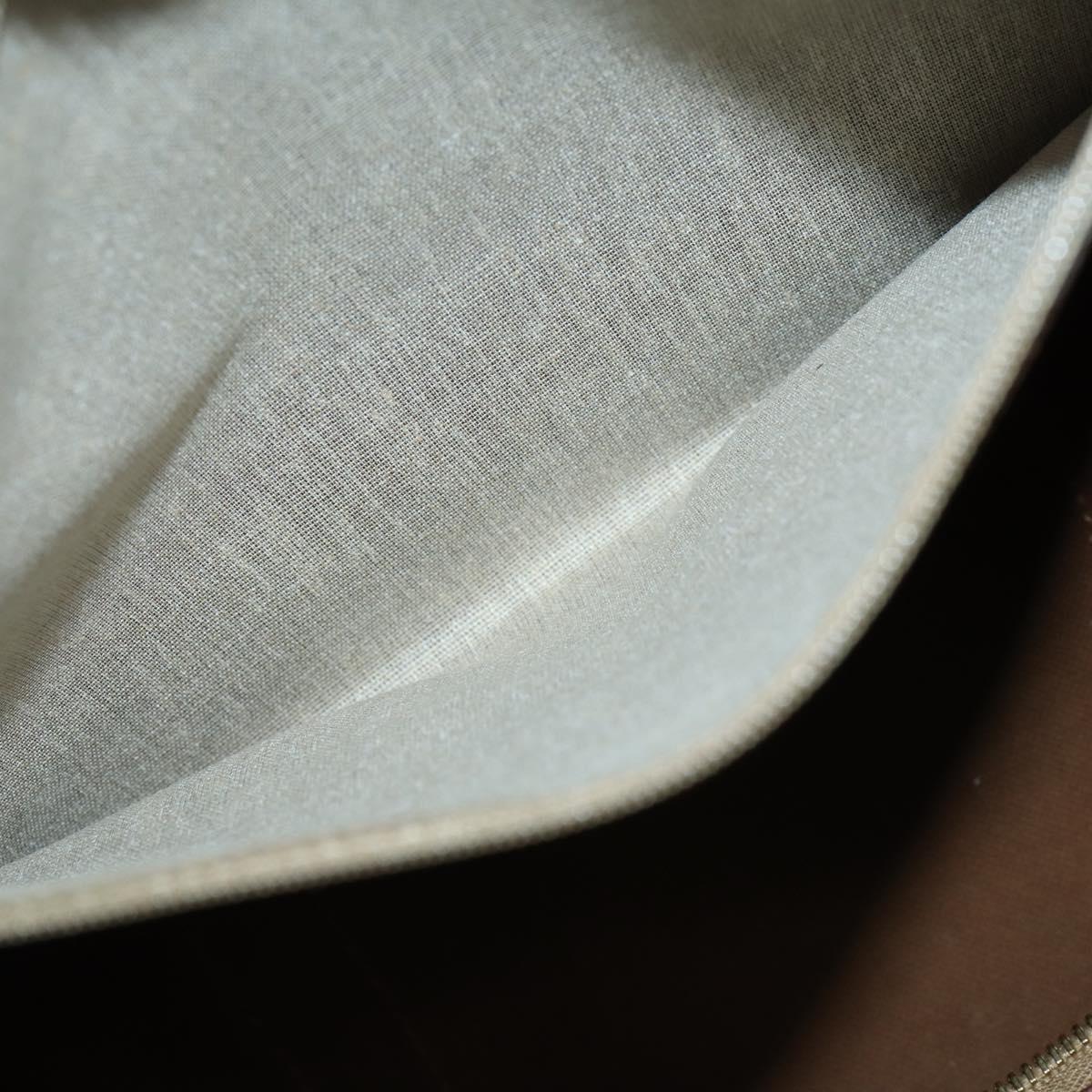 CELINE Macadam Canvas Boston Bag PVC 2way Brown Gold Auth 153834