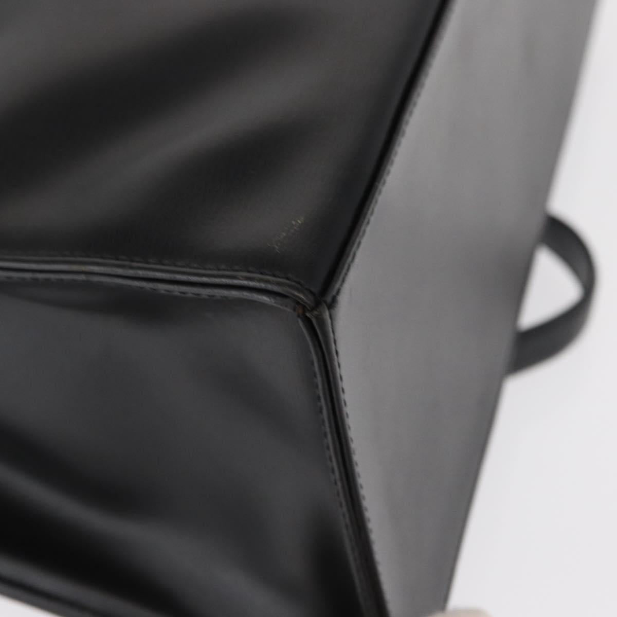 Christian Dior Tote Bag Leather Black Gold Auth 153835