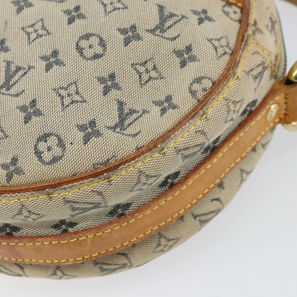 LOUIS VUITTON Monogram Mini Jeanne GM Shoulder Bag Blue Gold M92000 Auth 153839