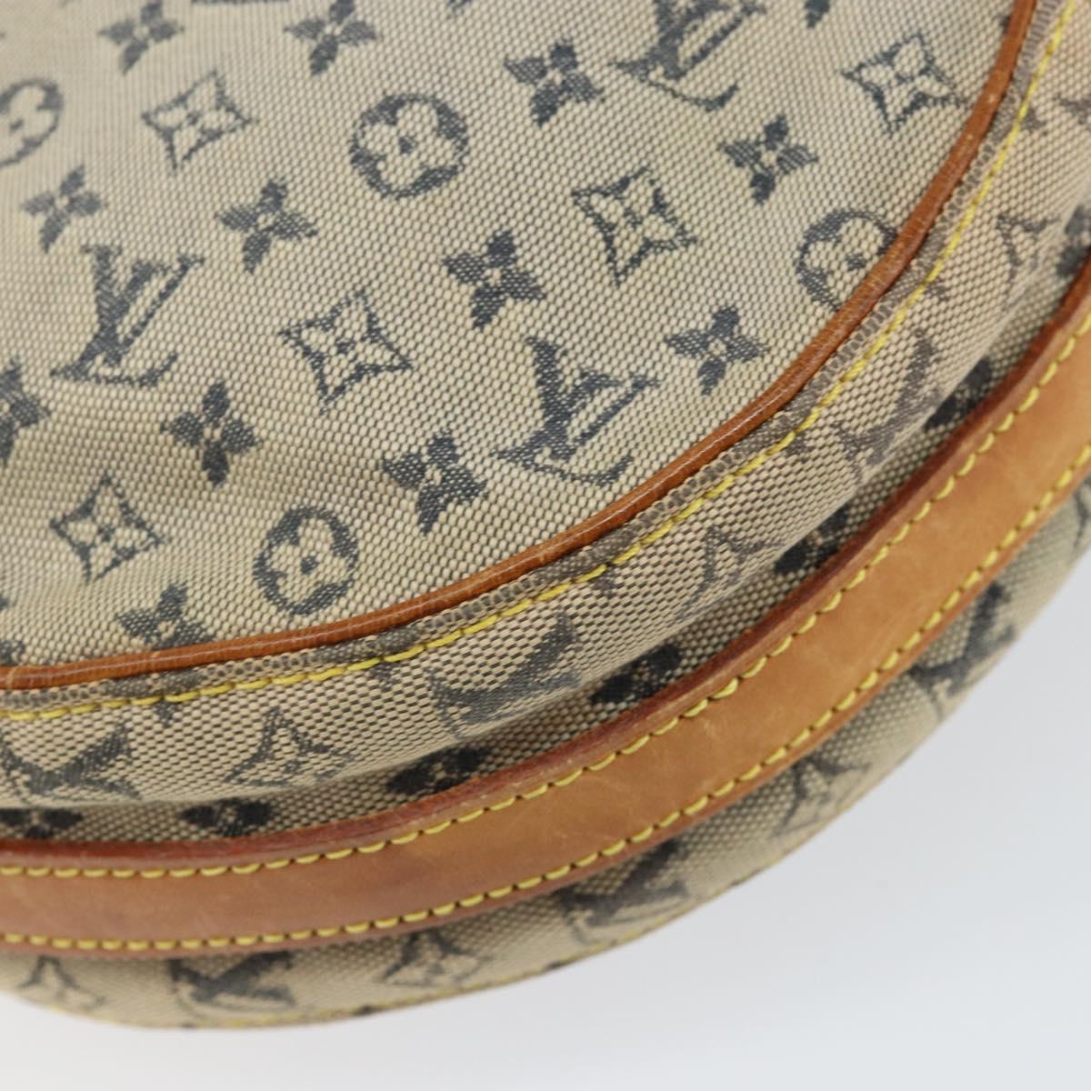 LOUIS VUITTON Monogram Mini Jeanne GM Shoulder Bag Blue Gold M92000 Auth 153839