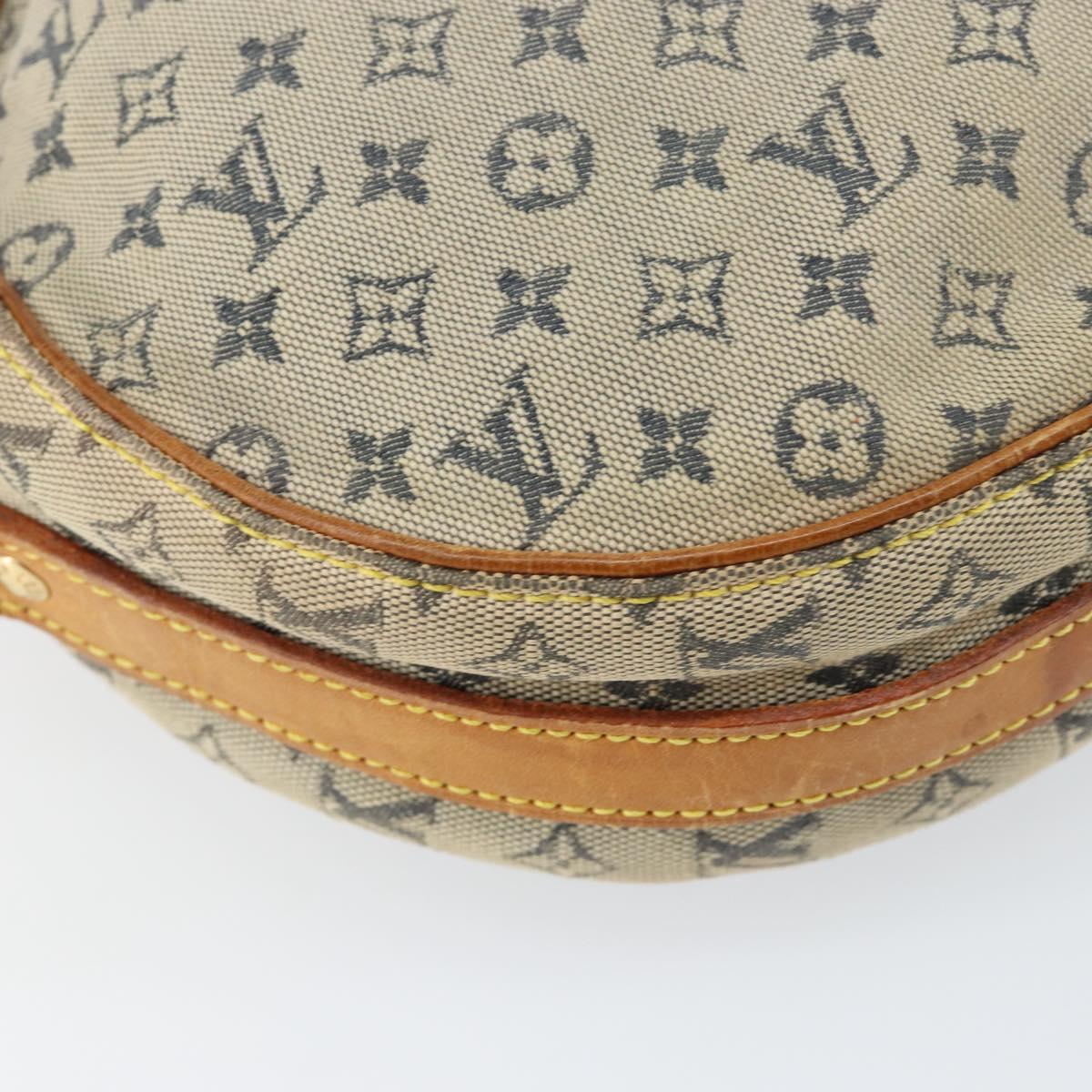 LOUIS VUITTON Monogram Mini Jeanne GM Shoulder Bag Blue Gold M92000 Auth 153839