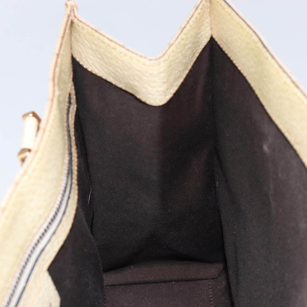 GUCCI GG Canvas Hand Bag Beige Gold 124260 Auth 153846A