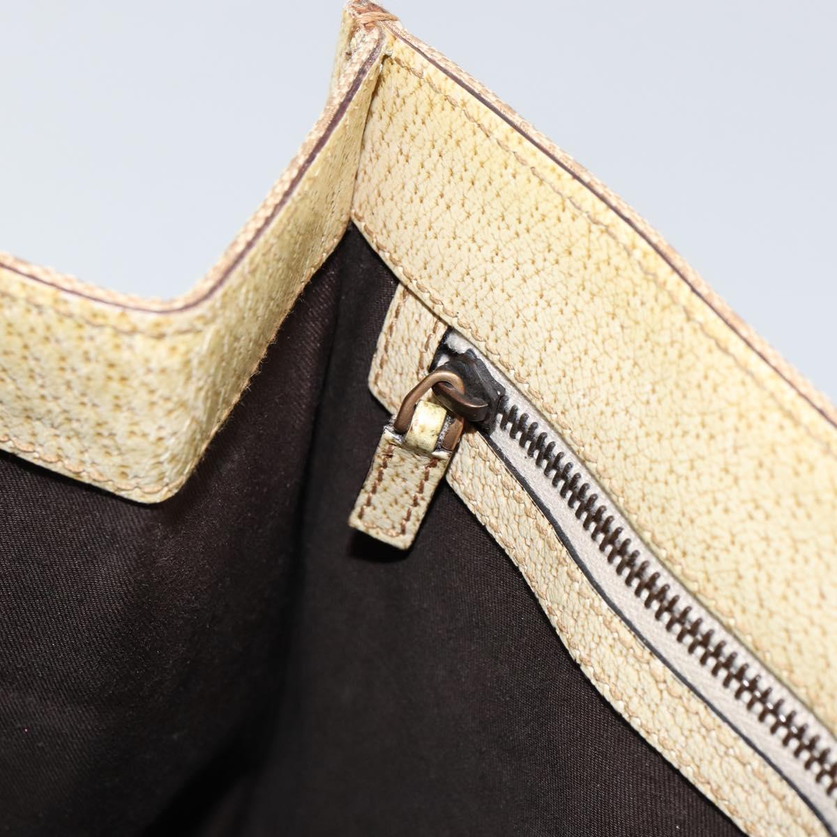 GUCCI GG Canvas Hand Bag Beige Gold 124260 Auth 153846A