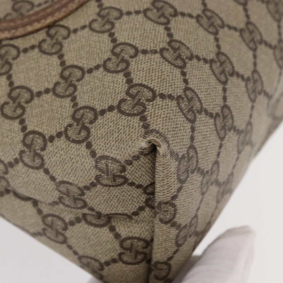 GUCCI GG Supreme Web Sherry Line Tote Bag PVC Beige Gold 39 02 003 Auth 153847