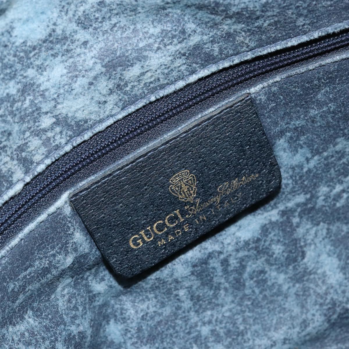 GUCCI GG Supreme Sherry Line Shoulder Bag PVC Navy Gold 001 4071 5 Auth 153849