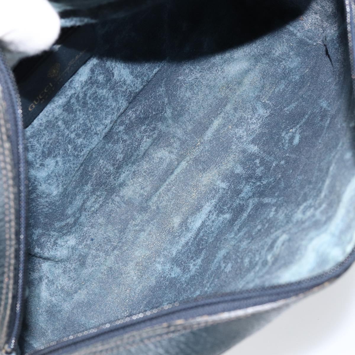 GUCCI GG Supreme Sherry Line Shoulder Bag PVC Navy Gold 001 4071 5 Auth 153849