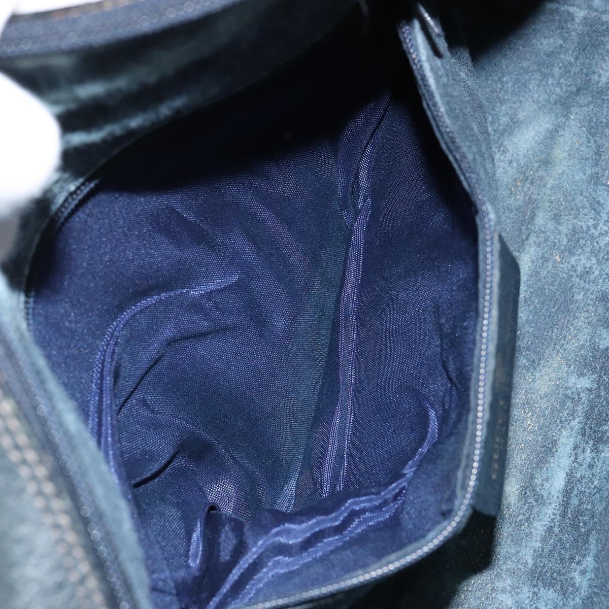 GUCCI GG Supreme Sherry Line Shoulder Bag PVC Navy Gold 001 4071 5 Auth 153849