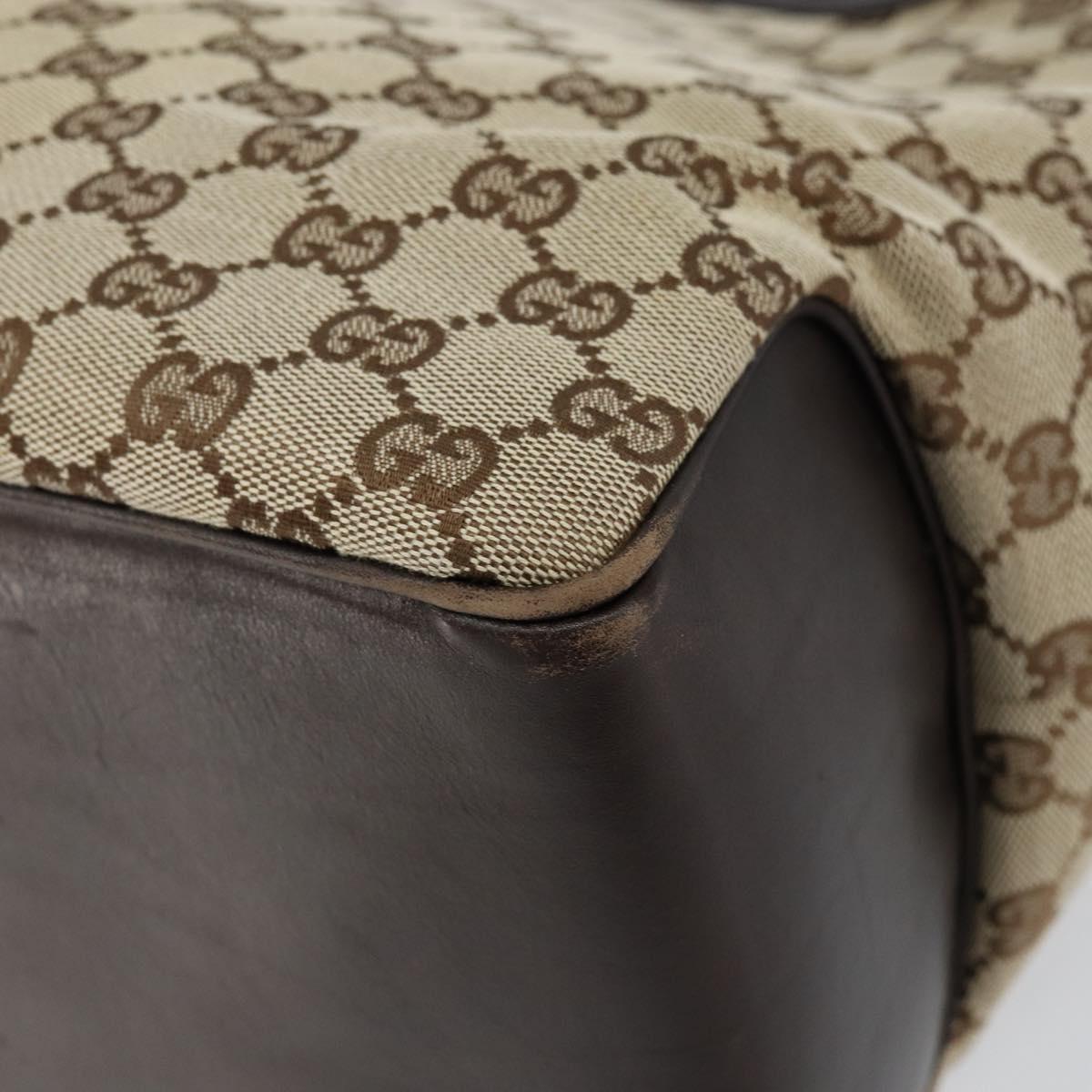 GUCCI GG Canvas Shoulder Bag Beige Gold 109141 Auth 153851