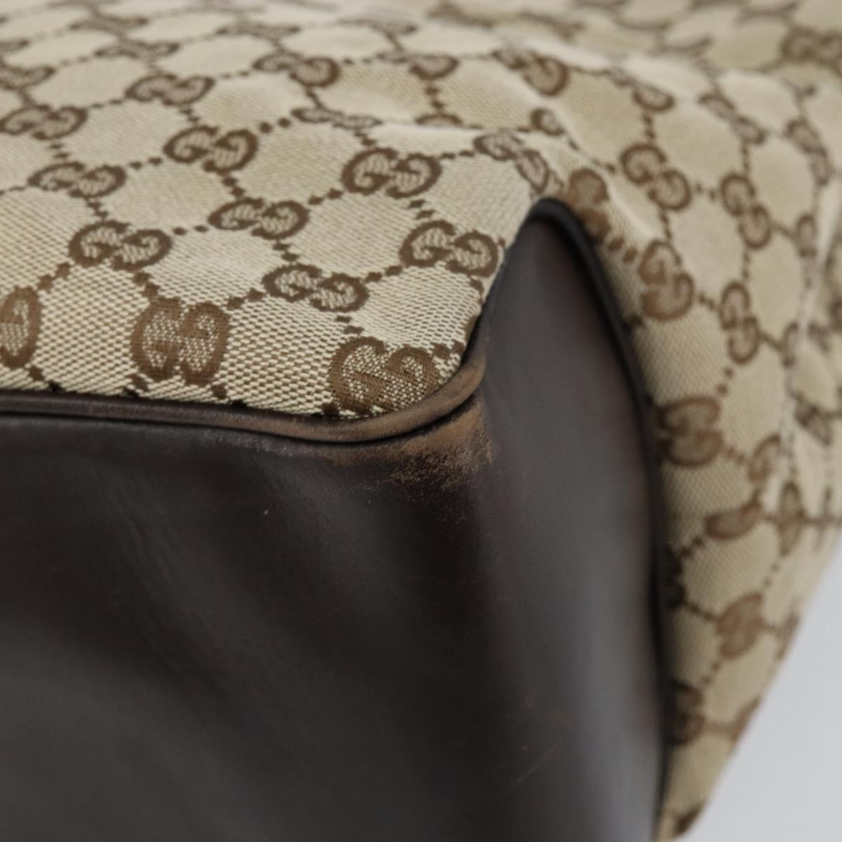 GUCCI GG Canvas Shoulder Bag Beige Gold 109141 Auth 153851