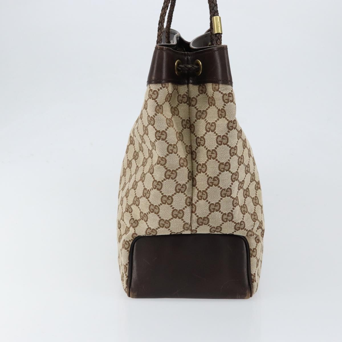 GUCCI GG Canvas Shoulder Bag Beige Gold 109141 Auth 153851