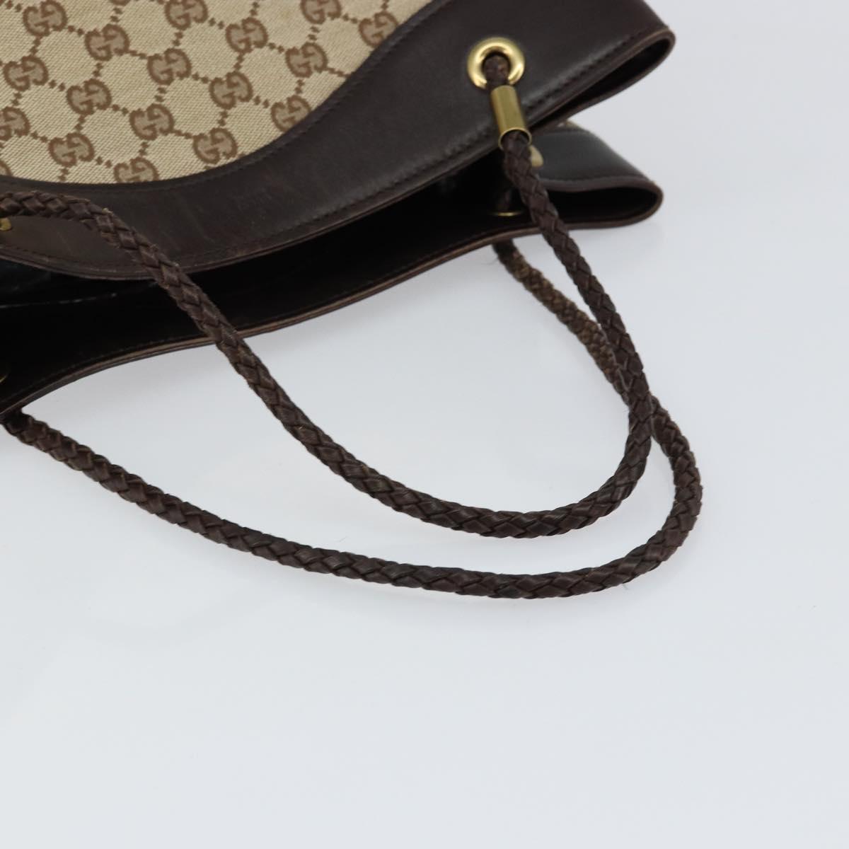 GUCCI GG Canvas Shoulder Bag Beige Gold 109141 Auth 153851