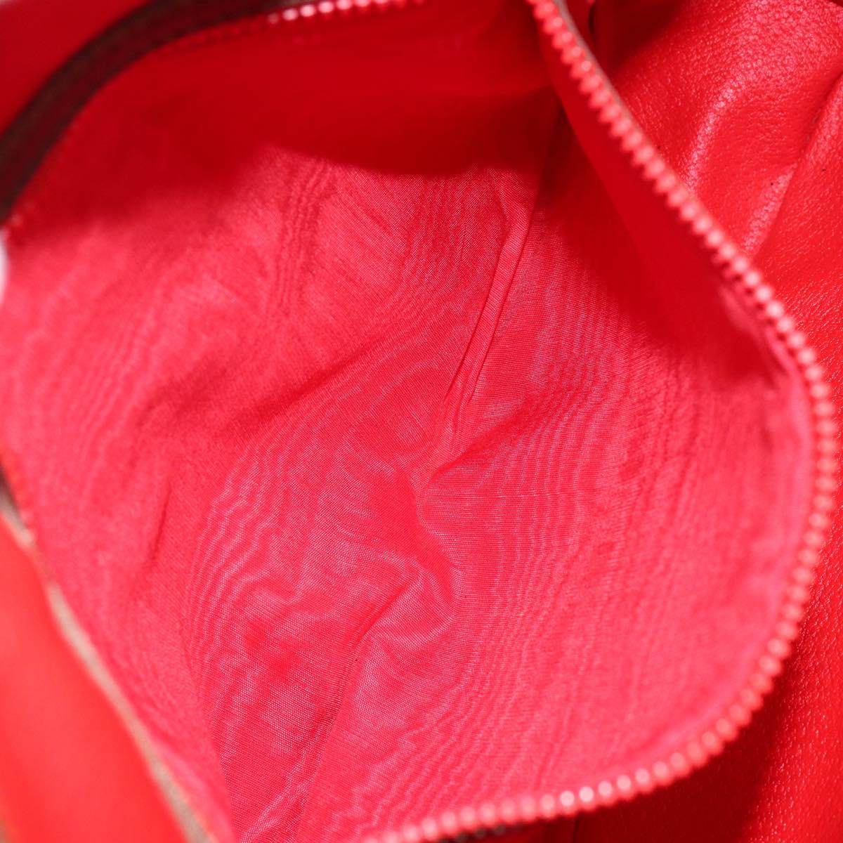 CELINE Circle Shoulder Bag Leather Brown Gold Auth 153852