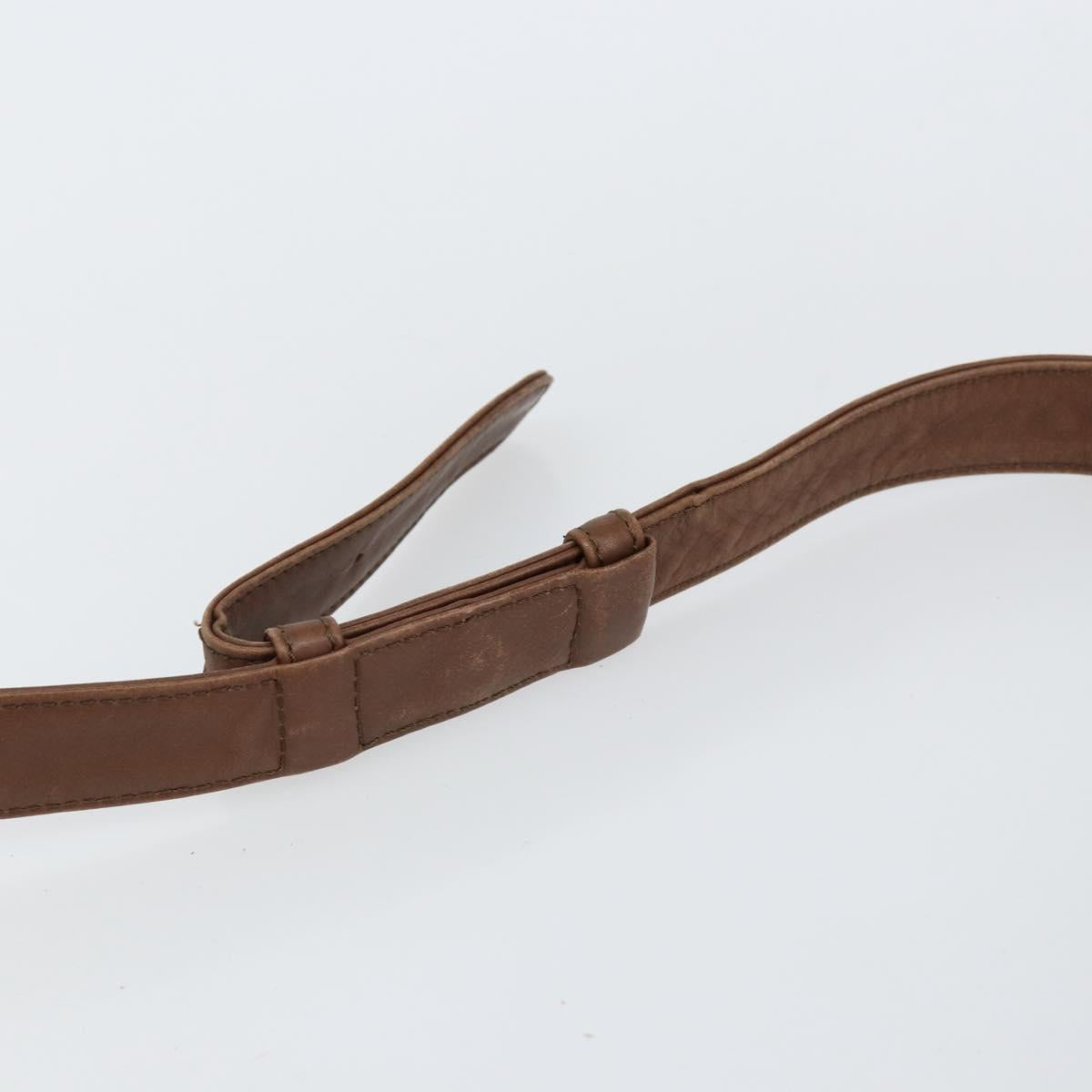 CELINE Circle Shoulder Bag Leather Brown Gold Auth 153852