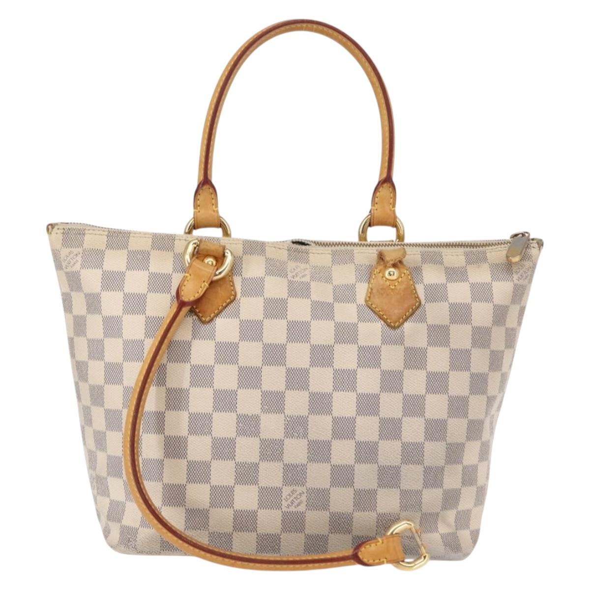 LOUIS VUITTON Damier Azur Saleya PM Tote Bag N51186 LV Auth 153855