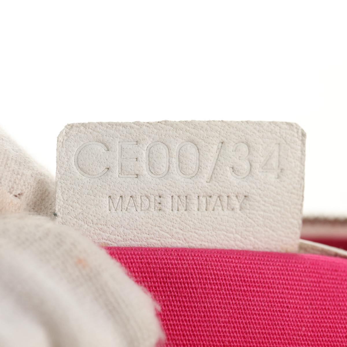 CELINE Accessory Pouch Canvas Green Gold Auth 153858V