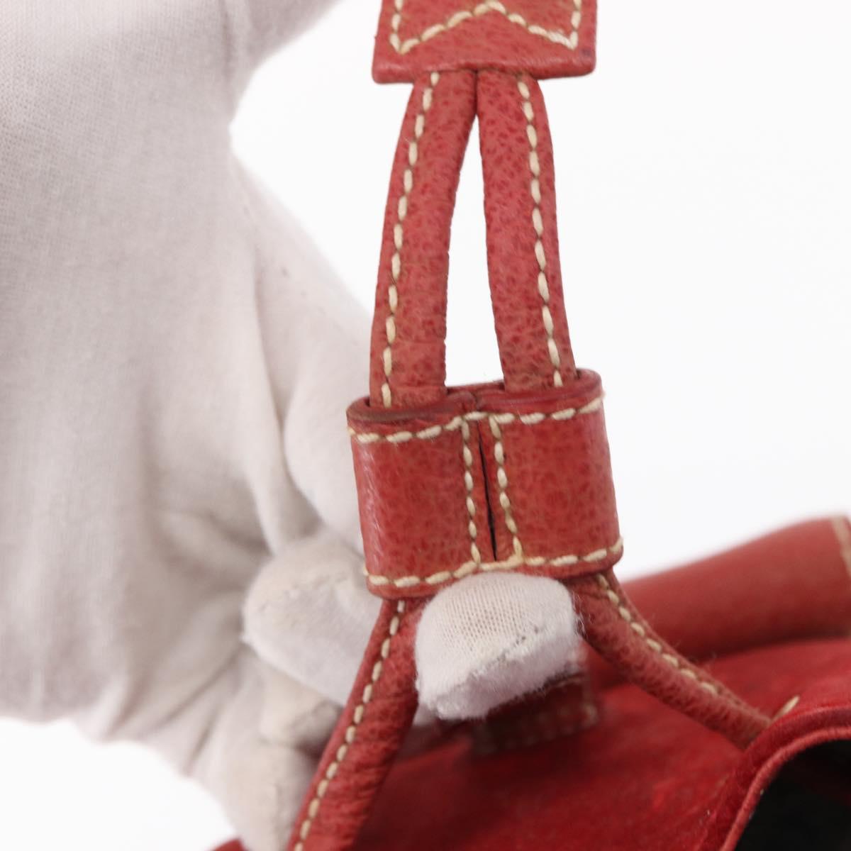 GUCCI Bamboo Backpack Leather Red Gold 003 1956 0030 Auth 153860