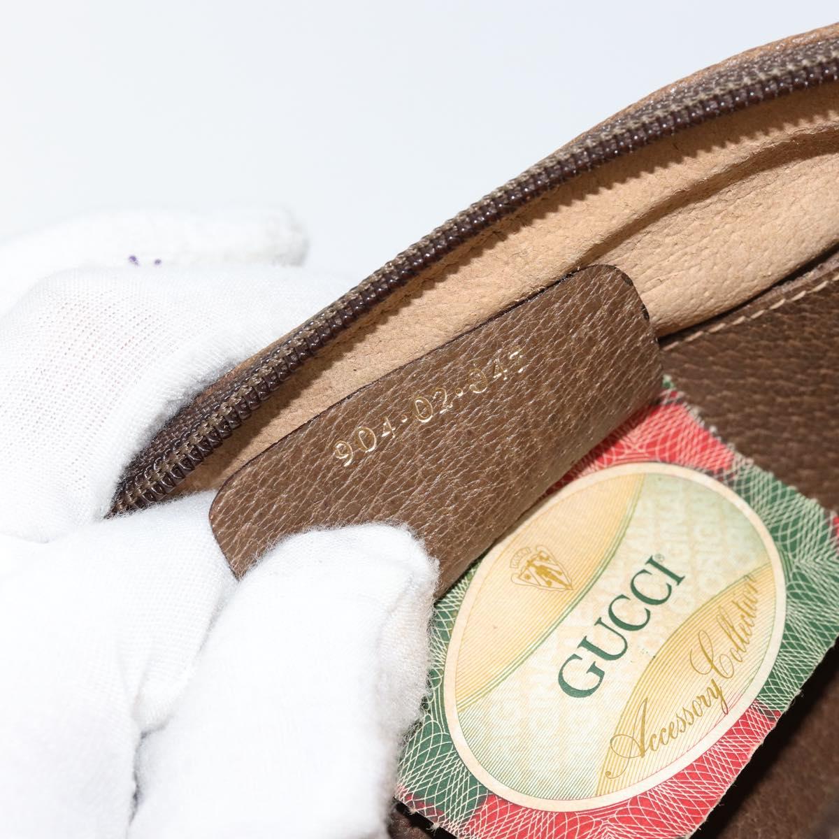 GUCCI GG Supreme Web Sherry Line Bag PVC Beige Gold 904 02 047 Auth 153861