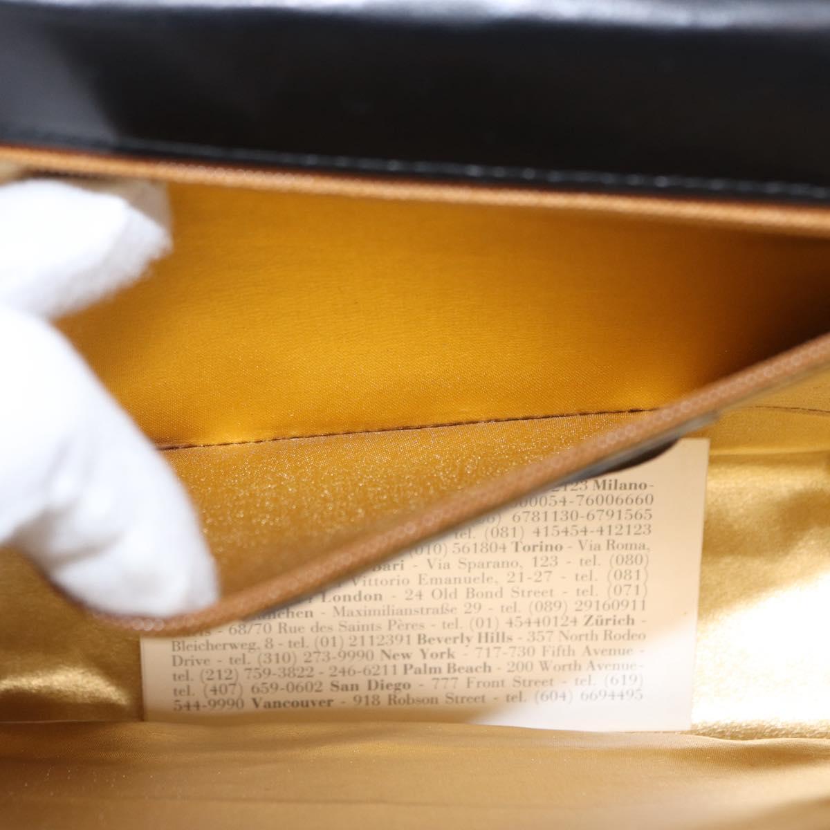 Salvatore Ferragamo Shoulder Bag Leather Black Gold Auth 153867