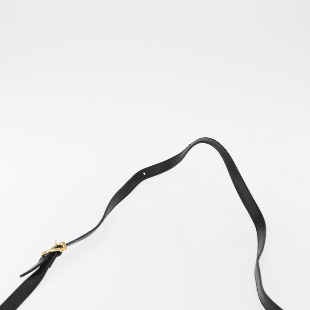 Salvatore Ferragamo Shoulder Bag Leather Black Gold Auth 153867