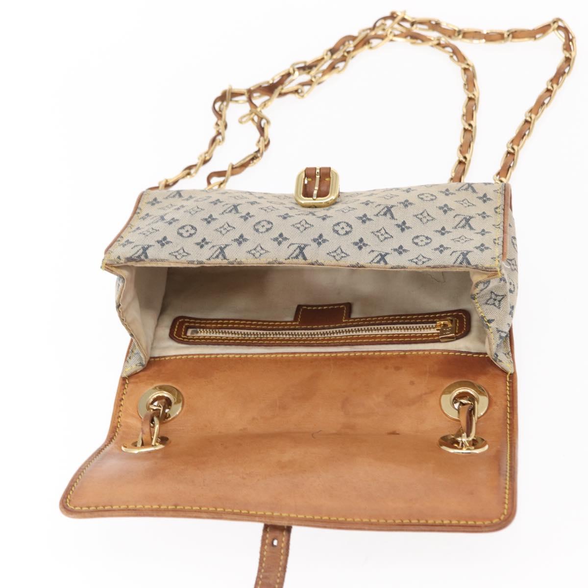 LOUIS VUITTON Monogram Mini Camille Chain Shoulder Bag Blue M92002 Auth 153870