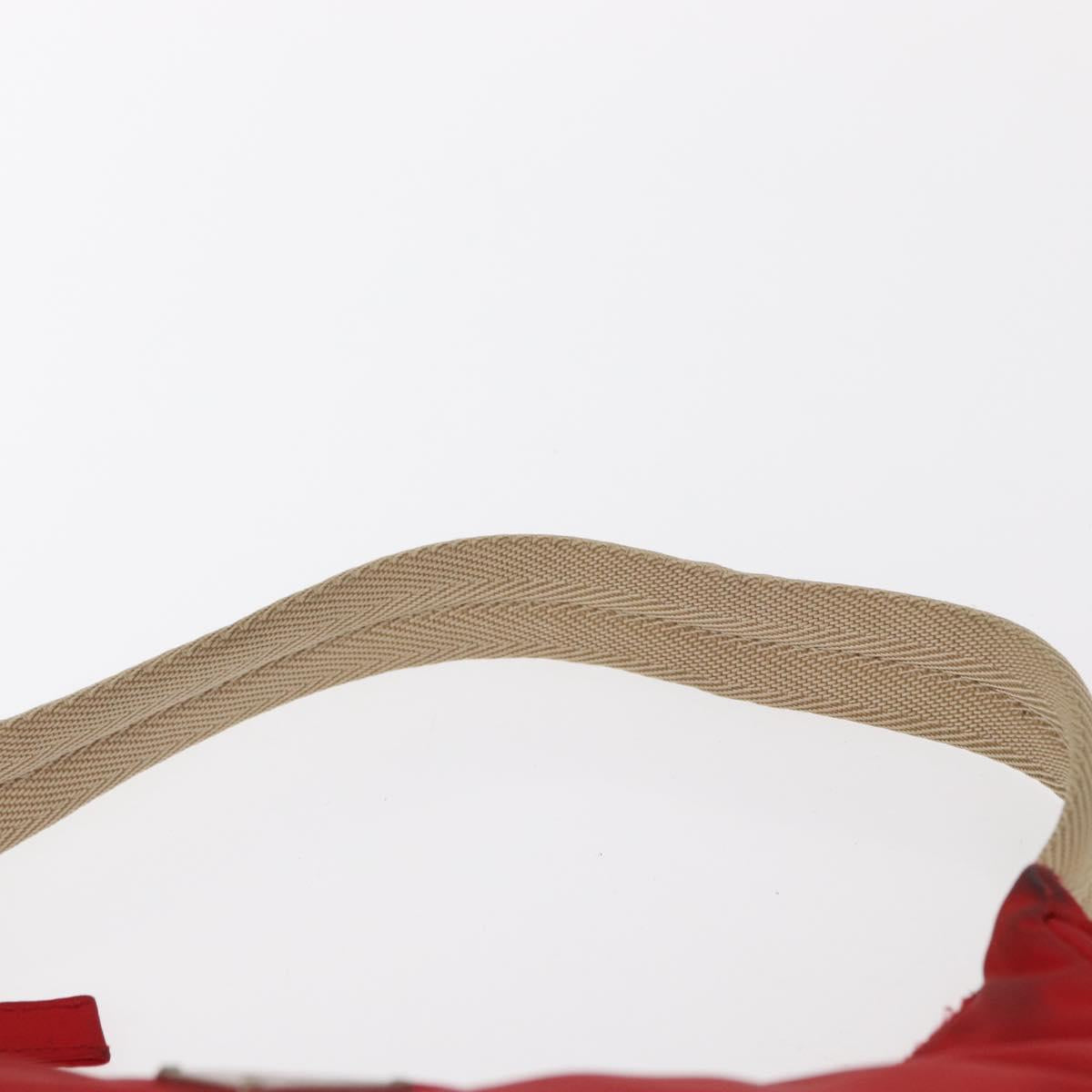 PRADA Hand Bag Nylon Red Auth 153880