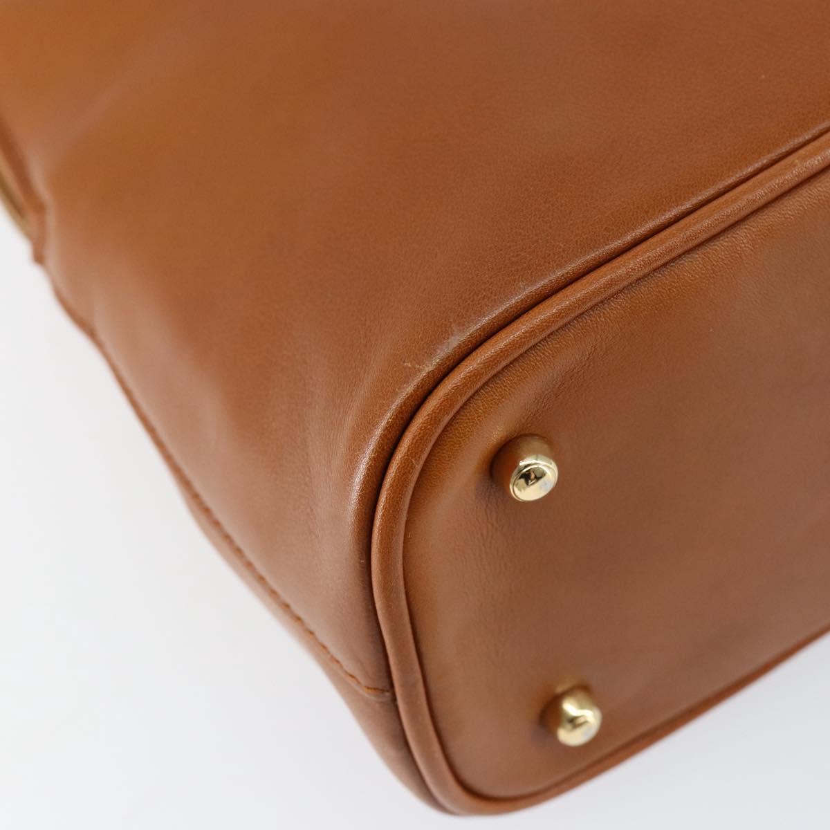 GUCCI Bamboo Hand Bag Leather 2way Brown Gold 000 1274 0290 Auth 153886