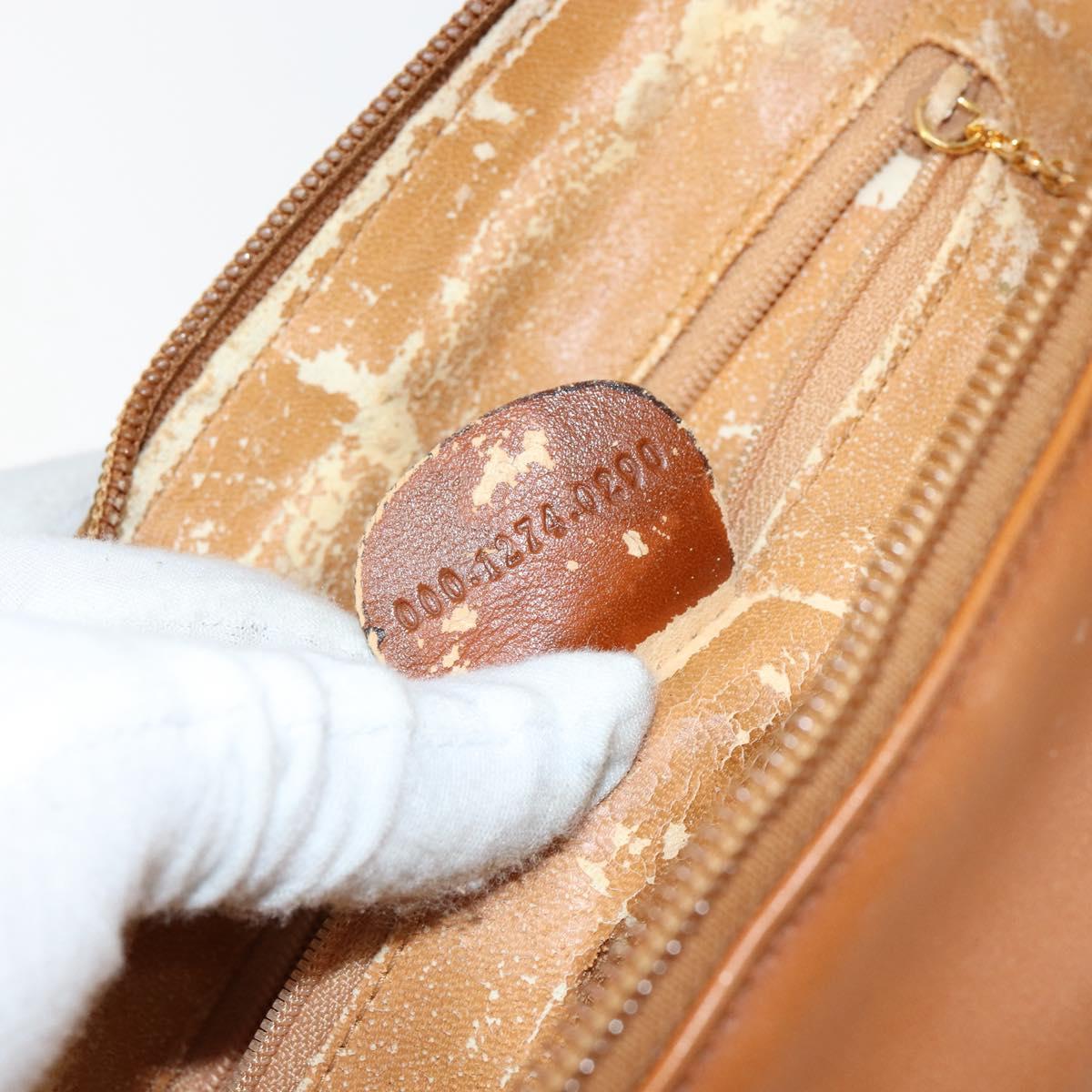 GUCCI Bamboo Hand Bag Leather 2way Brown Gold 000 1274 0290 Auth 153886