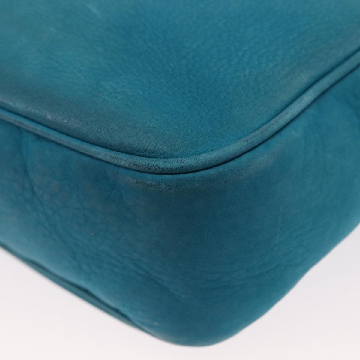 GUCCI Soho Shoulder Bag Suede Leather Blue Gold 308364 Auth 153895