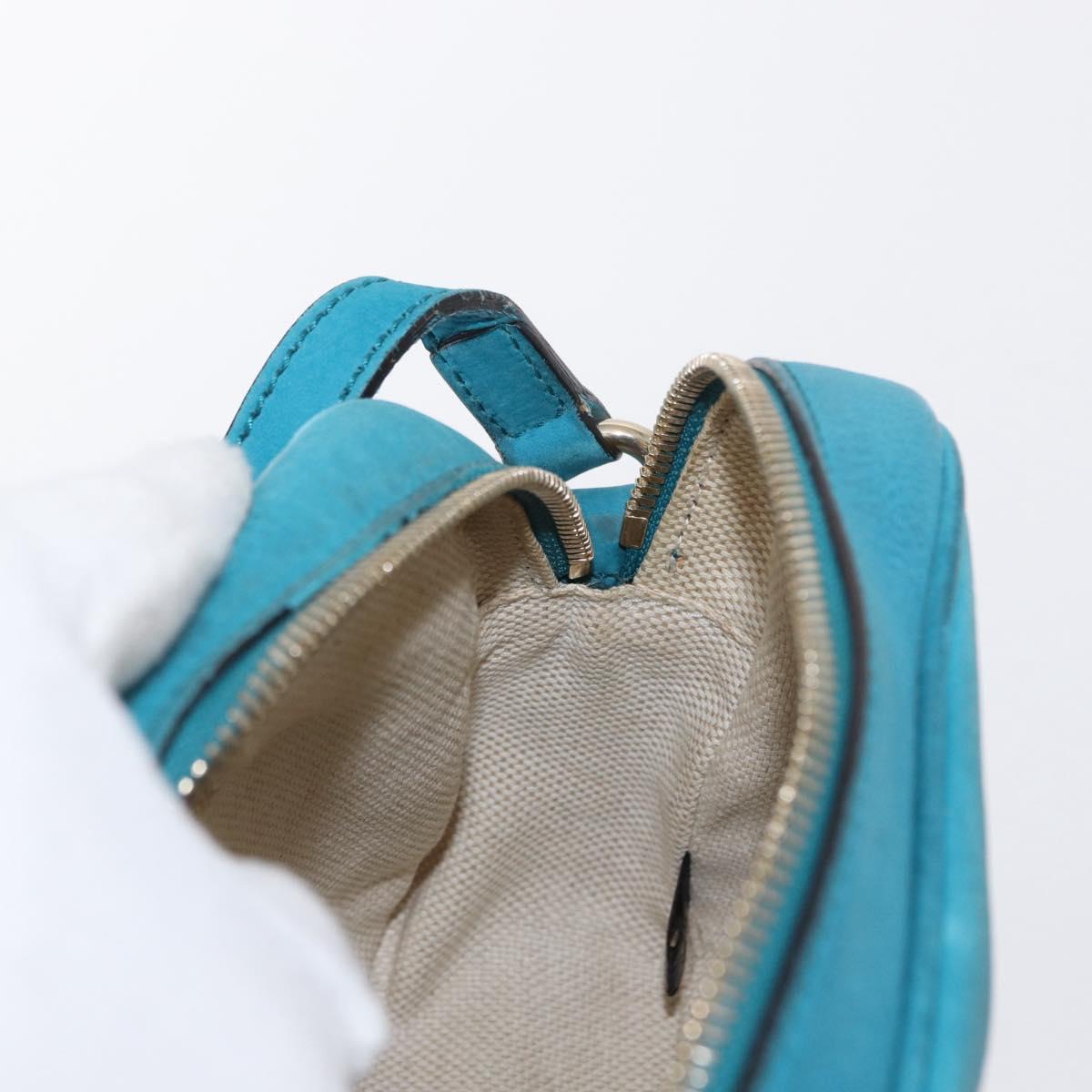 GUCCI Soho Shoulder Bag Suede Leather Blue Gold 308364 Auth 153895