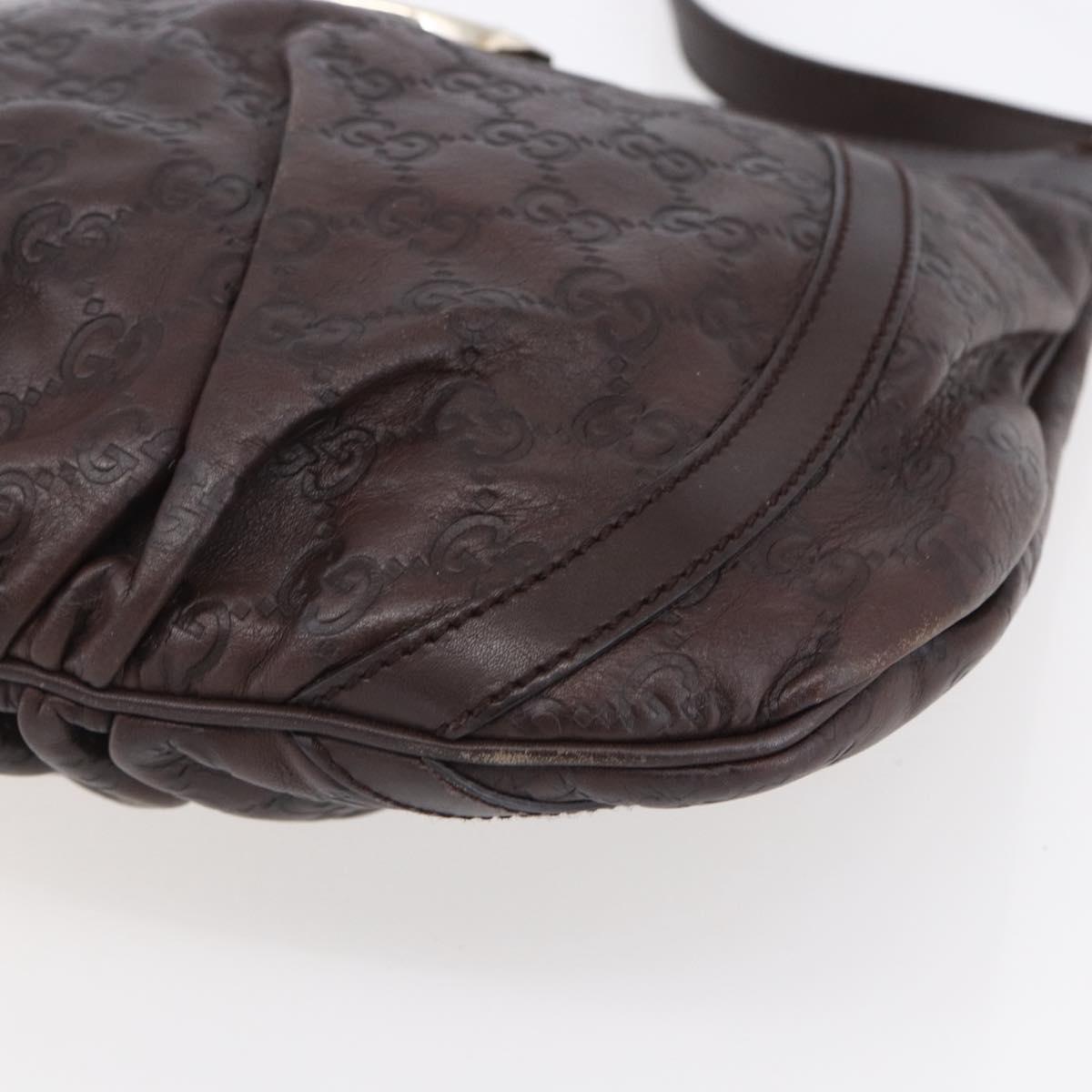 GUCCI GG Canvas Guccissima Abbey Bag Leather Bordeaux Gold 203257 Auth 153896