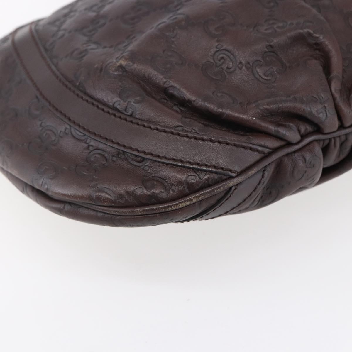 GUCCI GG Canvas Guccissima Abbey Bag Leather Bordeaux Gold 203257 Auth 153896