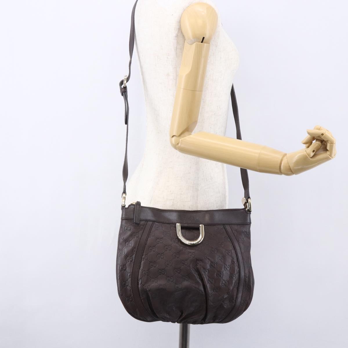 GUCCI GG Canvas Guccissima Abbey Bag Leather Bordeaux Gold 203257 Auth 153896