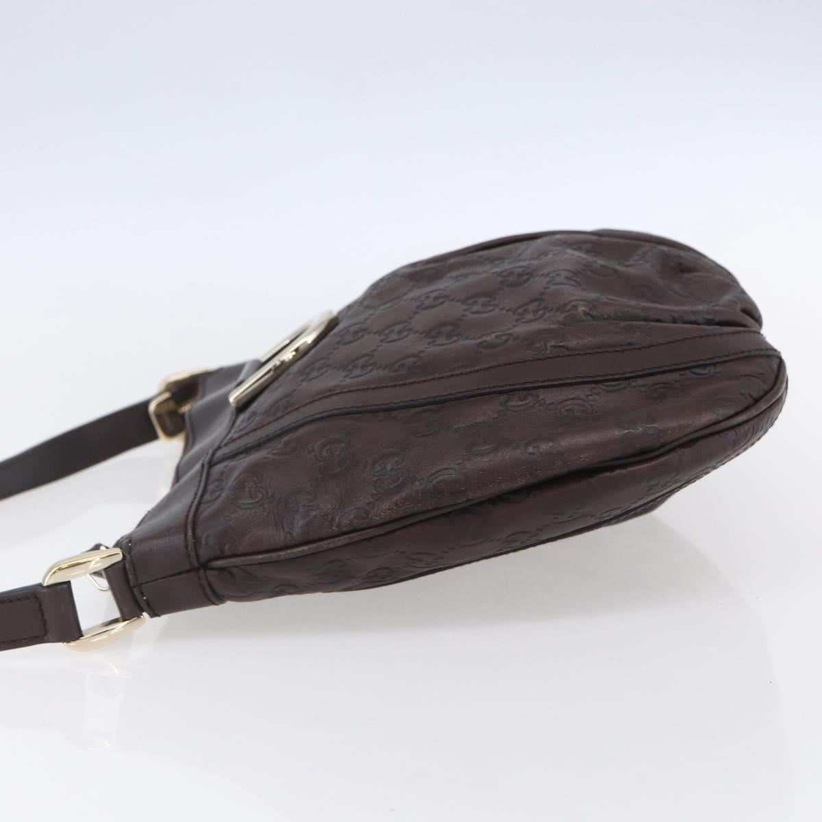 GUCCI GG Canvas Guccissima Abbey Bag Leather Bordeaux Gold 203257 Auth 153896