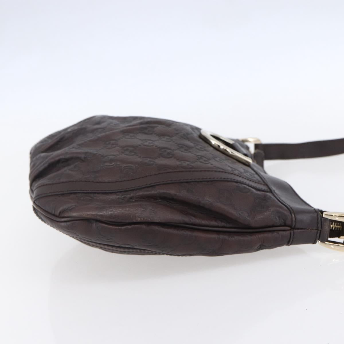 GUCCI GG Canvas Guccissima Abbey Bag Leather Bordeaux Gold 203257 Auth 153896