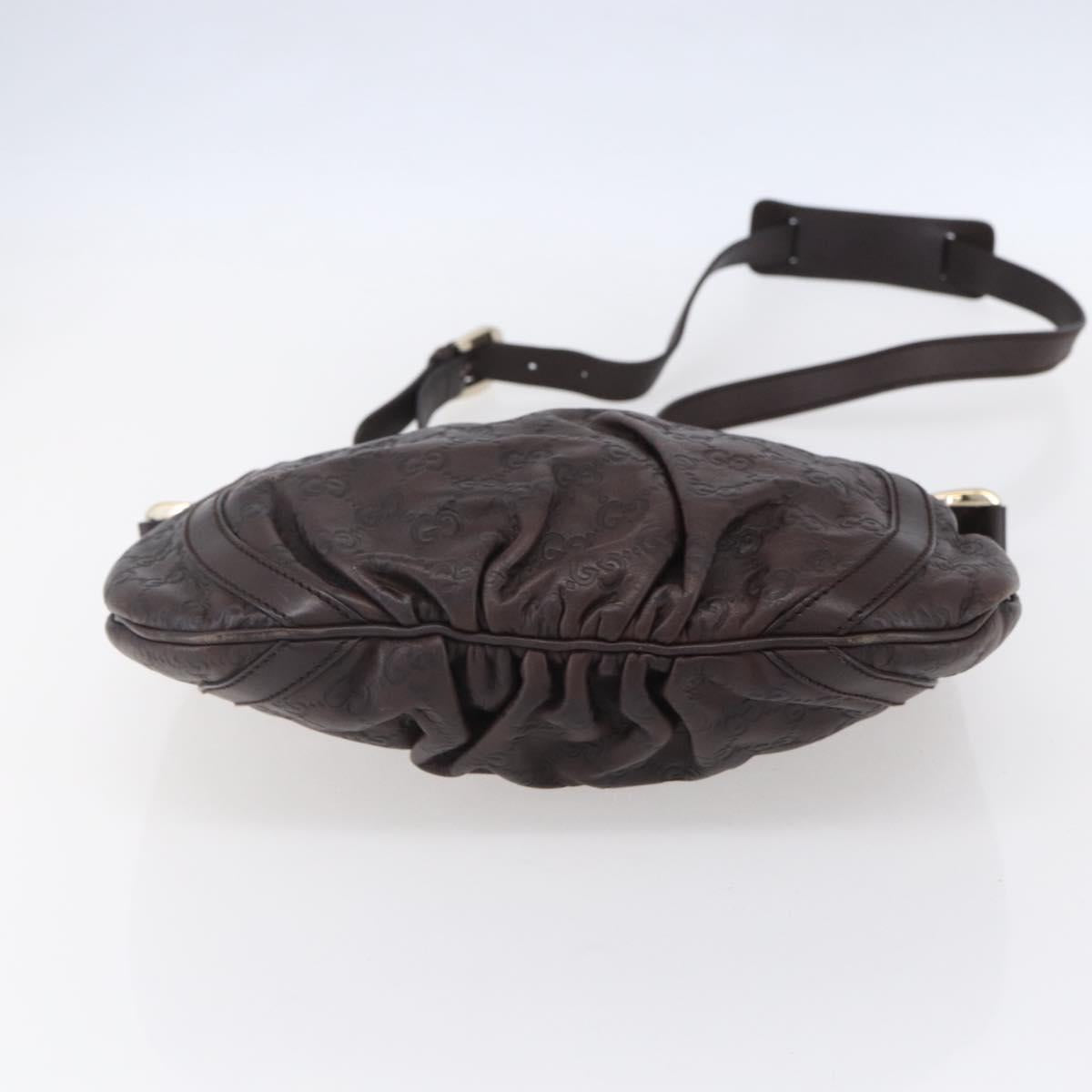 GUCCI GG Canvas Guccissima Abbey Bag Leather Bordeaux Gold 203257 Auth 153896