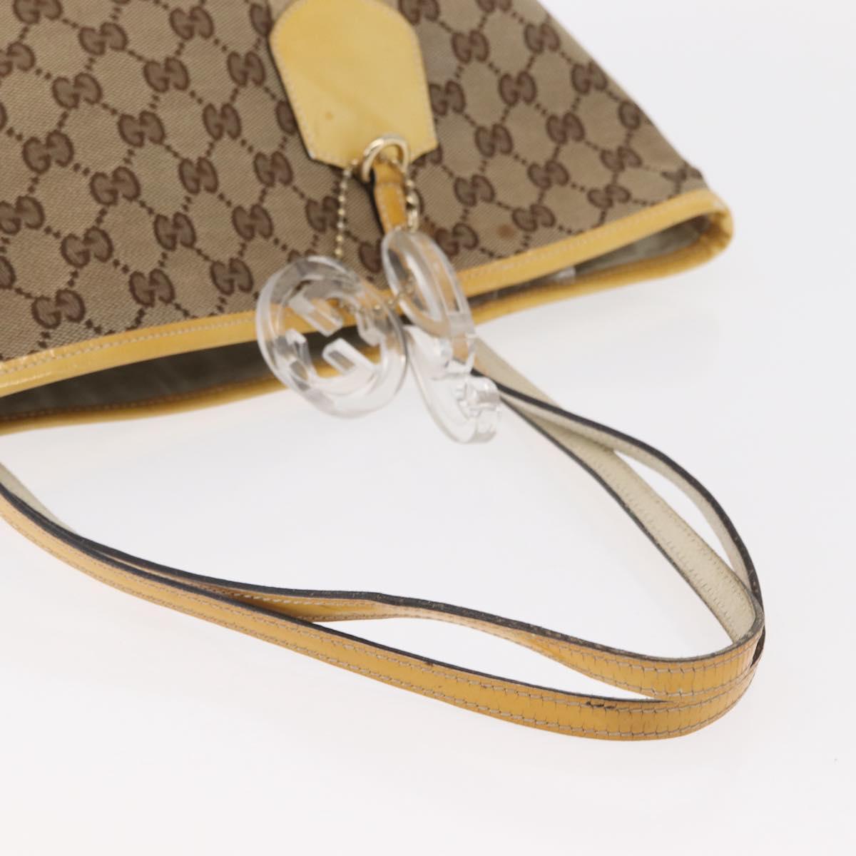 GUCCI GG Canvas Tote Bag Beige Gold 211971 Auth 153897