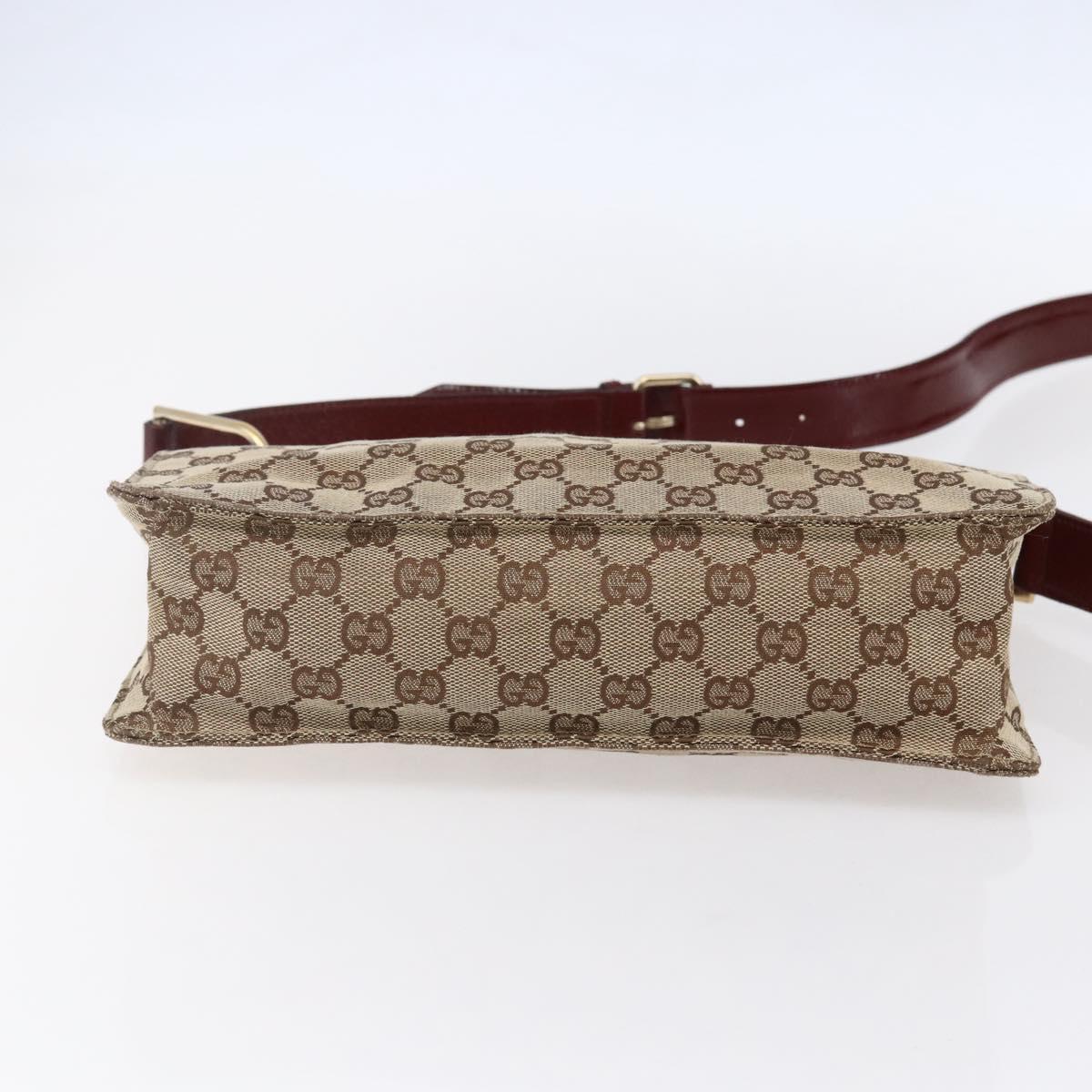 GUCCI GG Canvas Shoulder Bag Beige Gold 120841 Auth 153898