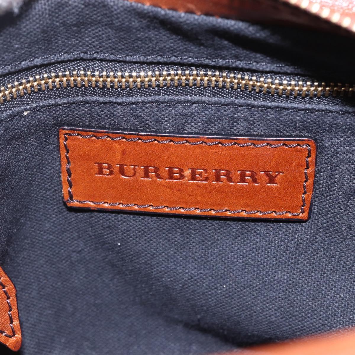 BURBERRY Nova Check Shoulder Bag Canvas Beige Gold Auth 153899