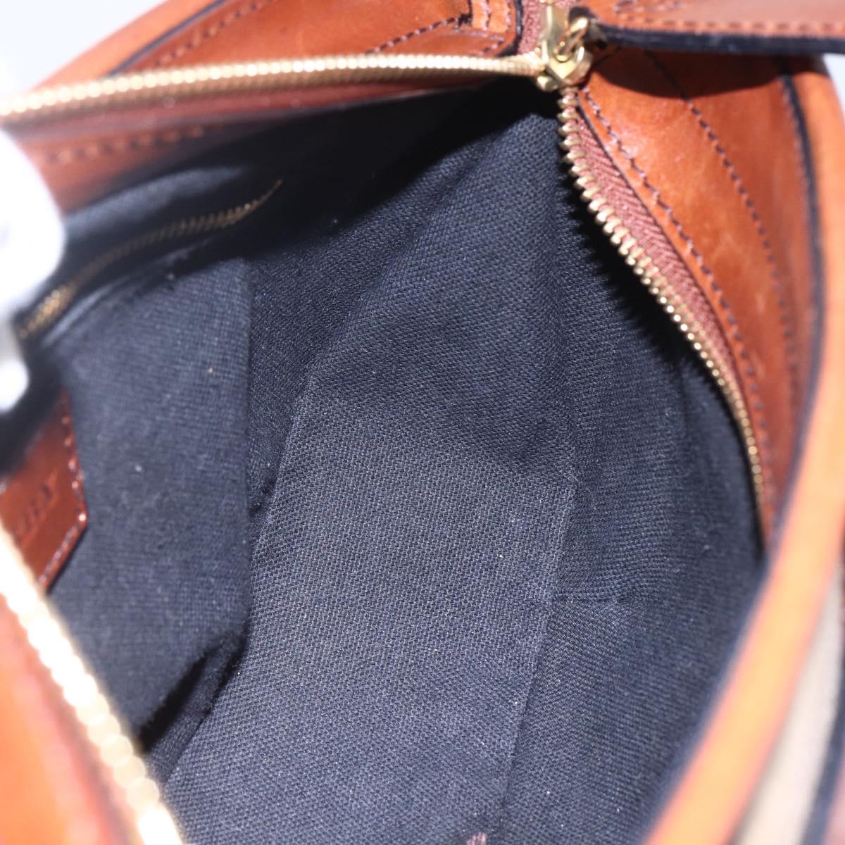 BURBERRY Nova Check Shoulder Bag Canvas Beige Gold Auth 153899